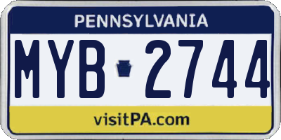 PA license plate MYB2744