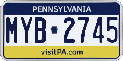 PA license plate MYB2745