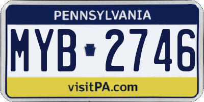 PA license plate MYB2746