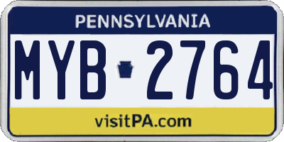 PA license plate MYB2764