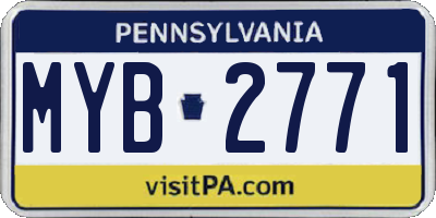 PA license plate MYB2771