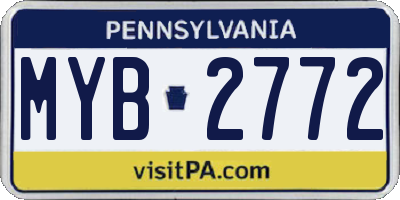 PA license plate MYB2772