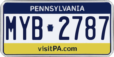 PA license plate MYB2787