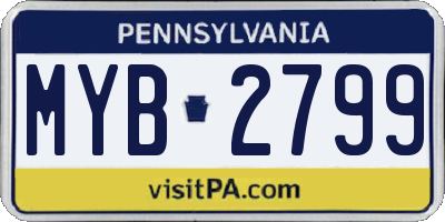 PA license plate MYB2799