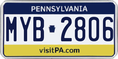 PA license plate MYB2806