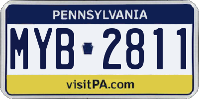 PA license plate MYB2811