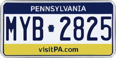 PA license plate MYB2825