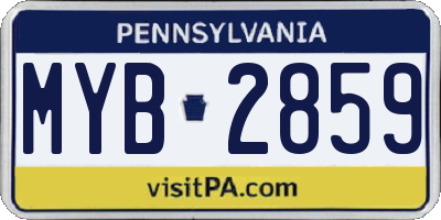 PA license plate MYB2859