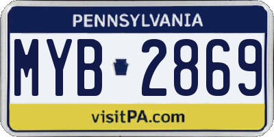 PA license plate MYB2869