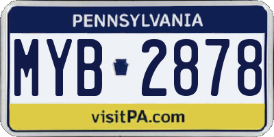 PA license plate MYB2878