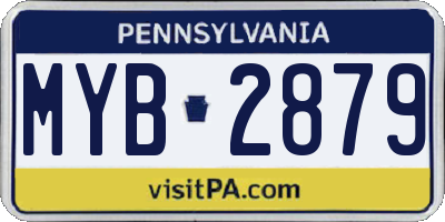 PA license plate MYB2879