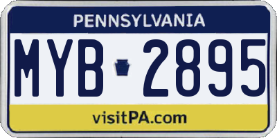 PA license plate MYB2895