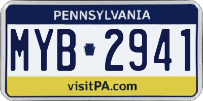 PA license plate MYB2941