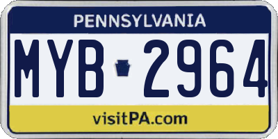 PA license plate MYB2964