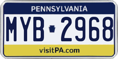 PA license plate MYB2968