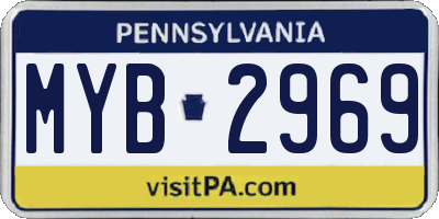 PA license plate MYB2969