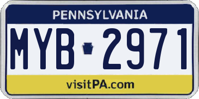 PA license plate MYB2971