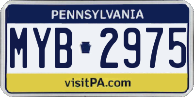 PA license plate MYB2975