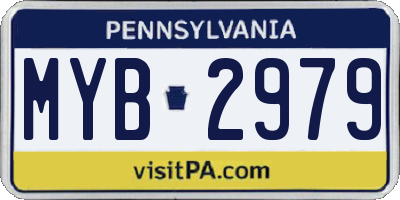 PA license plate MYB2979