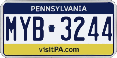 PA license plate MYB3244