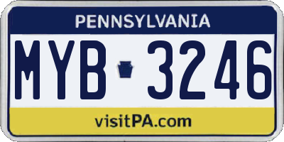 PA license plate MYB3246