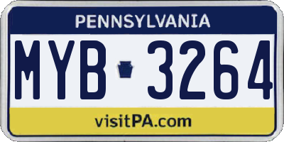 PA license plate MYB3264