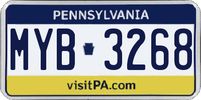PA license plate MYB3268