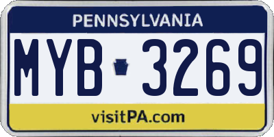 PA license plate MYB3269