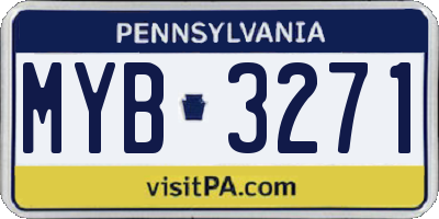 PA license plate MYB3271