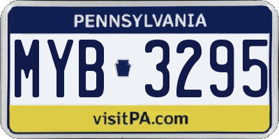 PA license plate MYB3295