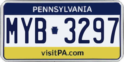PA license plate MYB3297