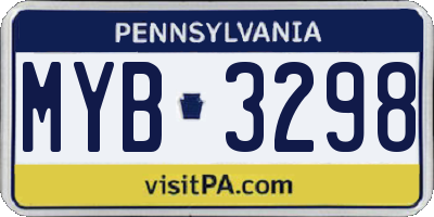 PA license plate MYB3298
