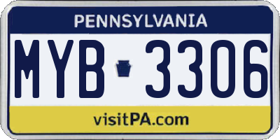 PA license plate MYB3306