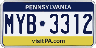 PA license plate MYB3312