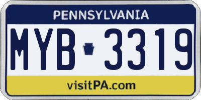 PA license plate MYB3319