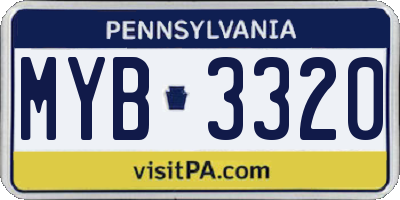 PA license plate MYB3320