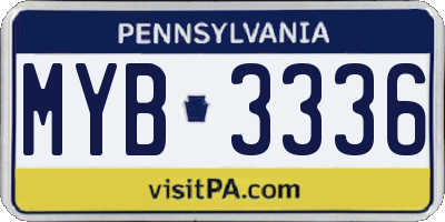 PA license plate MYB3336