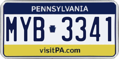 PA license plate MYB3341