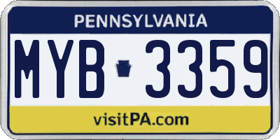 PA license plate MYB3359