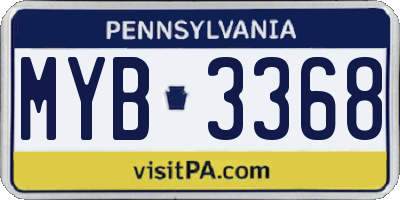 PA license plate MYB3368
