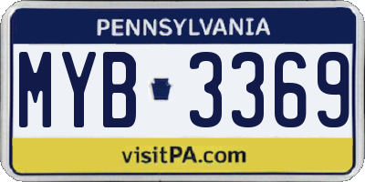 PA license plate MYB3369