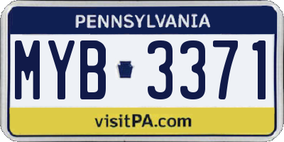 PA license plate MYB3371