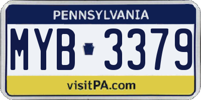 PA license plate MYB3379