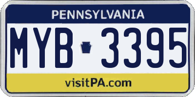 PA license plate MYB3395