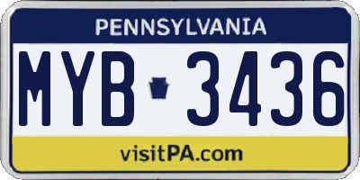 PA license plate MYB3436