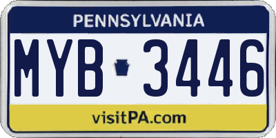 PA license plate MYB3446