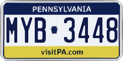 PA license plate MYB3448