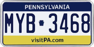 PA license plate MYB3468