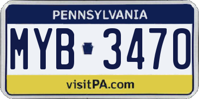 PA license plate MYB3470