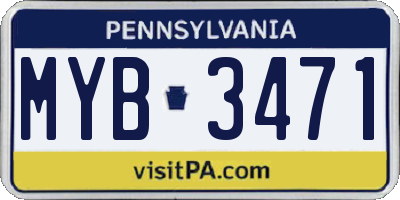 PA license plate MYB3471